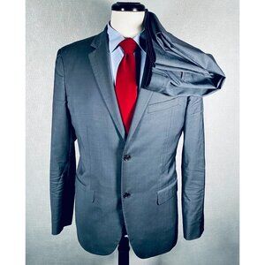 Theory Suit Mens 40R Gray Wool Blend 2 Piece Modern Wedding 34x30